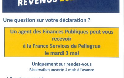 Impôts sur les revenus: permanence  le 3 mai à Pellegrue